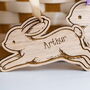 Personalised Wooden Bunny Easter Basket Name Tag, thumbnail 7 of 8