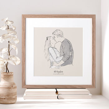 Personalised Monochrome New Parent And Baby Sketch, 5 of 7