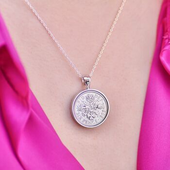 Luxury 60th Birthday 1966 Sixpence Necklace, 3 of 9