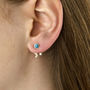 Two Way Turquoise Moon And Star Earrings, thumbnail 1 of 11