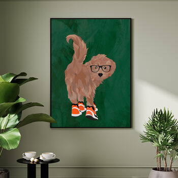 Custom Personalised Cockapoo Shoe Pet Portrait Art Print, 5 of 12