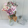 4th Anniversary Linen Roses Tulips Jug Vase Tag Option, thumbnail 9 of 11