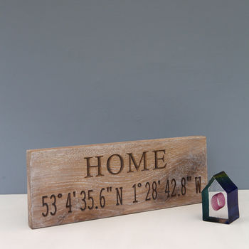 Contemporary Engraved Oak Co Ordinate Sign, 2 of 7