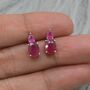 Ruby Silver Stud Earrings: July Birthstone Jewelry, thumbnail 7 of 7