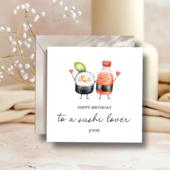 Sushi Lover Birthday Card For Her Or Him, 2 of 3