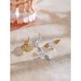 Milan D’or Gold Crystal Love Hearts Charm Butterfly Stud Gift Earrings, thumbnail 3 of 4