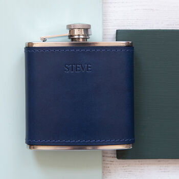 Personalised 6oz Leather Hip Flask, 6 of 7