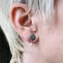 Rose Stud Earrings With Birthstones, thumbnail 6 of 6