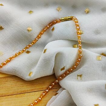 Small Gold Glass Pearl Choker Necklace, 5 of 8