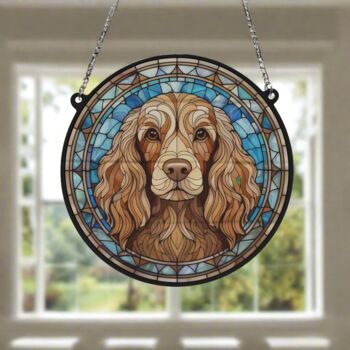 Cocker Spaniel Chocolate Stained Glass Effect Suncatcher, 6 of 6