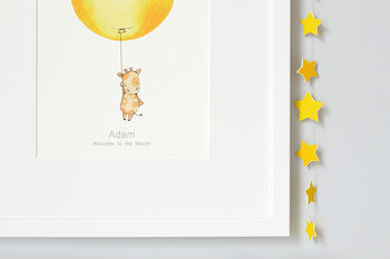 Personalised Kid's Bright Sunshine Yellow Balloon Print, 4 of 10