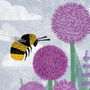 Bumblebee And Alliums Card, thumbnail 2 of 2