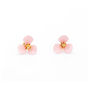 Three Petal Flower Earring In Light Pink/Ivory/Lavender, thumbnail 1 of 4