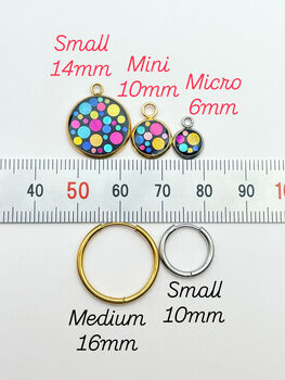 Disco Charm Hoop Earrings In Micro, Mini Or Small Size, 9 of 11