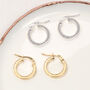 18ct Gold Plated Or Silver Aztec Mini Hoop Earrings, thumbnail 2 of 6
