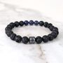 Men's Lapis Lazuli And Lava Bead September Birthstone Bracelet, thumbnail 6 of 10
