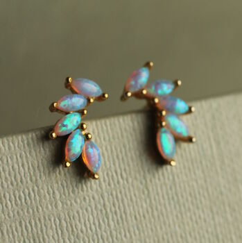 Opal Turquoise Wing Stud Earrings, 6 of 8