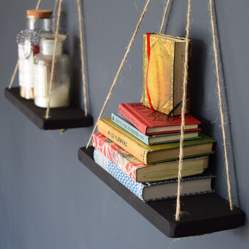 Black Hand Painted Floating Shelves, 5 of 5