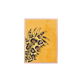 Yellow Leopard Print Animal Leaf Wall Art Print, 4 of 4