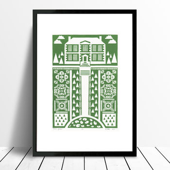 Manor Garden Screen Print Available In More Colours, 5 of 7