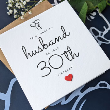 Personalised 30th Birthday Card For Special Husband, 4 of 4