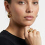 Nami 18 K Gold Plated Hammered Ring, thumbnail 2 of 5