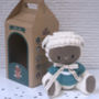 Hand Knitted Black Lamb Personalised Teddy, thumbnail 2 of 10