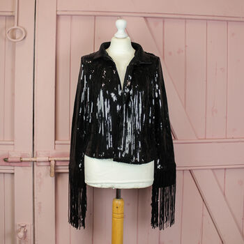 Shimmering Black Sequin Jacket, 7 of 8