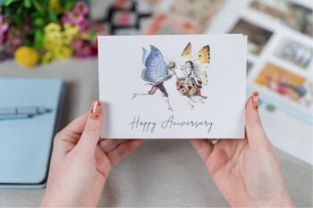 'Happy Anniversary' Fresh Flower And Card Gift, 2 of 7
