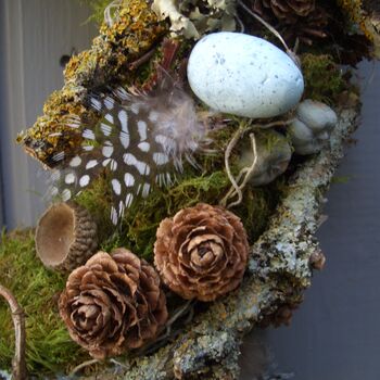 Spring Feather Egg And Twig Wreath Wall Door, 3 of 6