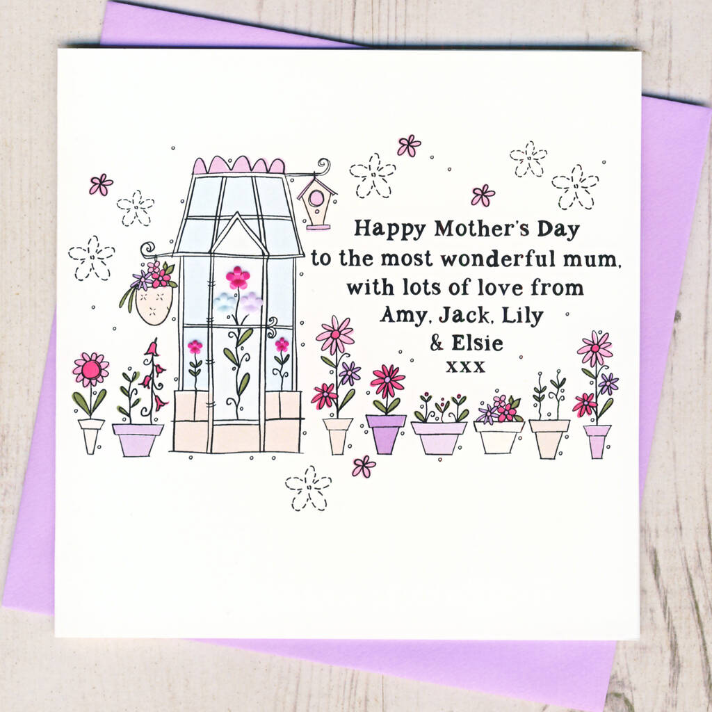 Personalised Greenhouse Mother's Day Card By Eggbert & Daisy