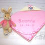 Personalised Blanket With Flopsy Bunny Rattle, thumbnail 4 of 8