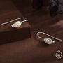 Sterling Silver Calla Lily Flower Hook Earrings With Fresh Water Pearls, thumbnail 2 of 8