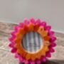 Pink And Orange Patterned Flower Photo Frame, thumbnail 2 of 3