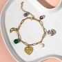 Heart And Ceramic Charm Bracelet, thumbnail 1 of 4