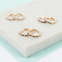 Dovehouse Gold Plated And Cubic Zirconia Hoop Earrings, thumbnail 2 of 11