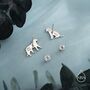 Mismatched Tiger Stud Earrings In Sterling Silver, thumbnail 6 of 12