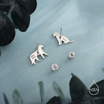 Mismatched Tiger Stud Earrings In Sterling Silver, 6 of 12