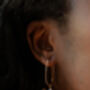 Grey Pearl Horseshoe Hoop Earrings, thumbnail 1 of 3