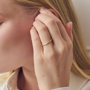 Classic 9ct Yellow Gold Court Wedding Band Ring 2mm, 3 of 5