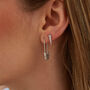 Pave Safety Pin Earring Jewelled Sterling Silver, thumbnail 2 of 8
