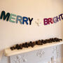 Merry And Bright Modern Christmas Decoration Garland, thumbnail 1 of 2
