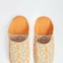 Margot | Women's Cotton And Leather Patterned Slippers, thumbnail 4 of 6