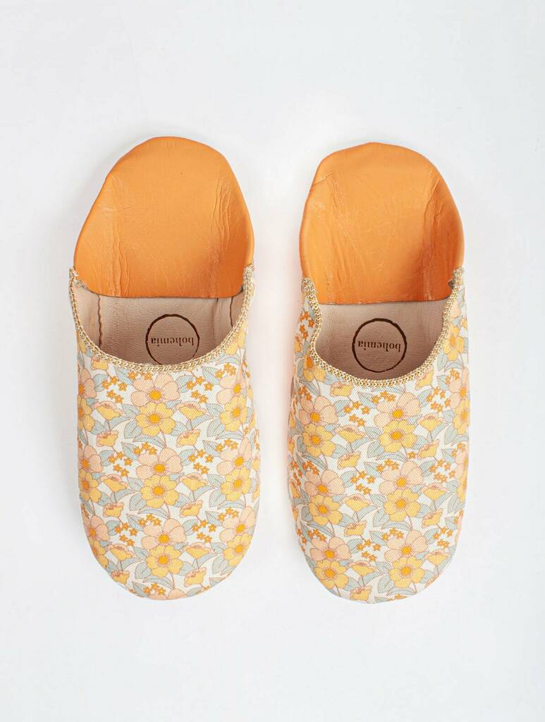 Margot | Women's Cotton And Leather Patterned Slippers By Bohemia ...