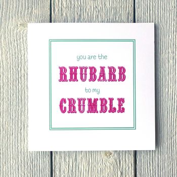 Personalised Rhubarb And Crumble Card, 2 of 2