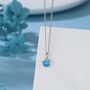 Sterling Silver Aquamarine Blue Cz Bubble Pendant Necklace, thumbnail 1 of 12