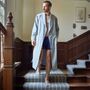 Men's 'Chalk' Stripe Brushed Cotton Robe, thumbnail 3 of 5