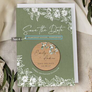 Save The Dates Magnet Sage Green Wedding Cards, 4 of 10