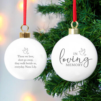 Personalised 'In Loving Memory' Christmas Bauble – A Thoughtful Tribute, 2 of 5