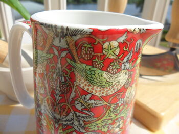 Small Jug In Red Strawberry Thief Design, 9 of 9